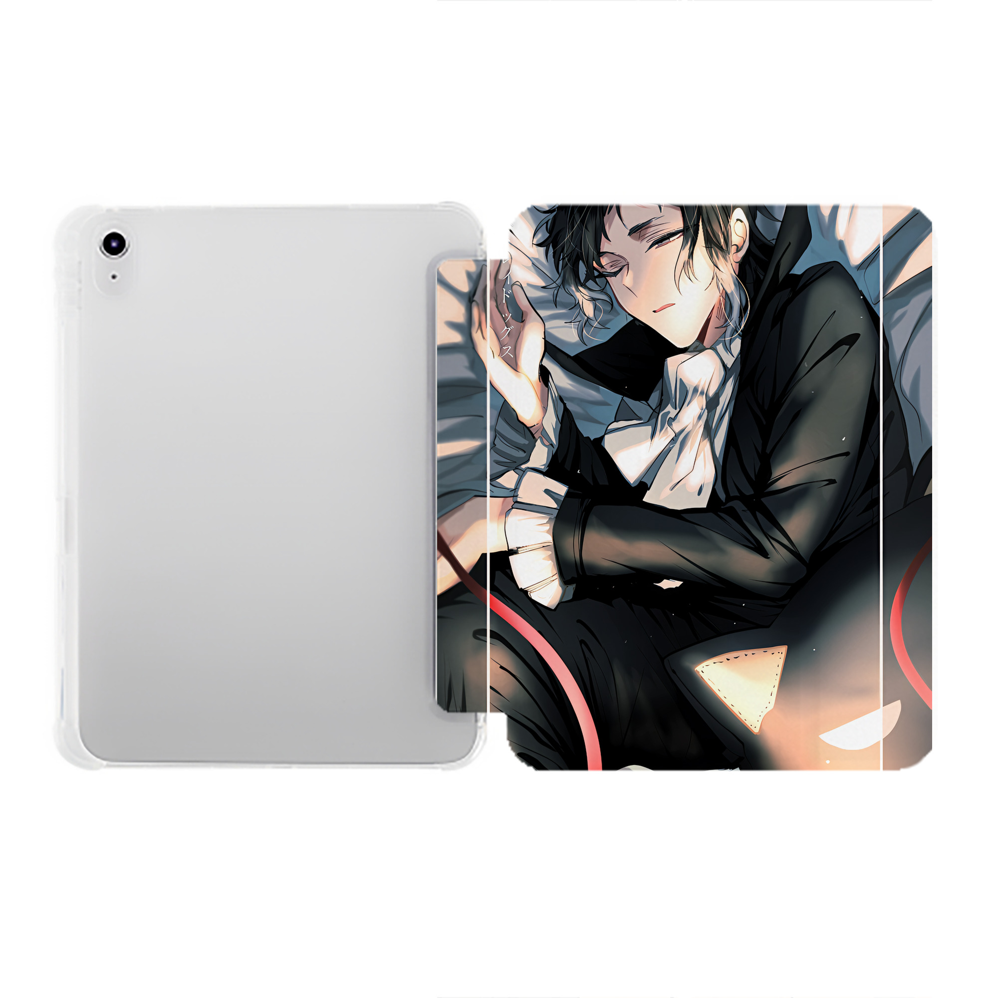 （画像用） 文豪ストレイドッグス Bungo Stray Dogs IPad ケース ペン収納付き 三つ折りスタンド PUレザー×シリコン 対応機種9.5/10.5/10.9インチ